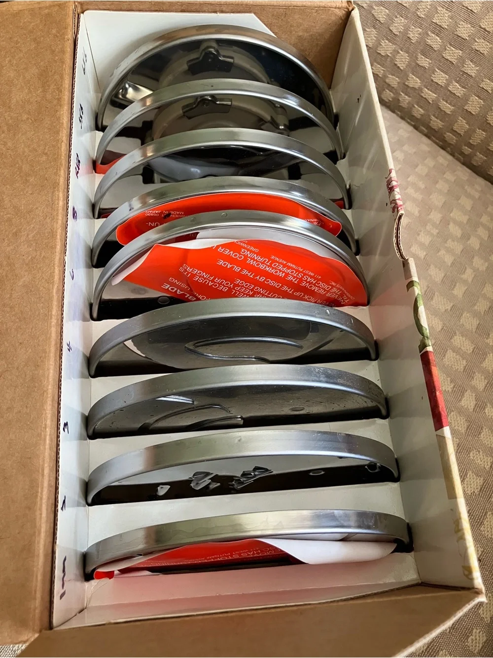 Cuisinart Stainless Steel 9 Disc Blade Set DLC-7 Several never used!